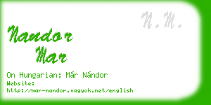 nandor mar business card