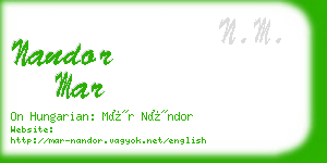 nandor mar business card